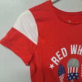 Red White Cool Tee Shirt Girls 16 Fourth of July Independence Day Popsicle Stars