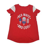 Red White Cool Tee Shirt Girls 16 Fourth of July Independence Day Popsicle Stars