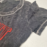 NHL Detroit Red Wings Tee Shirt Gray Womans Small Hockey Michigan Fan Round Neck