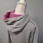 The NorthFace Hoodie Gray Pink Womens Large Warm Fall Pouch Pocket