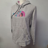 The NorthFace Hoodie Gray Pink Womens Large Warm Fall Pouch Pocket