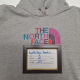 The NorthFace Hoodie Gray Pink Womens Large Warm Fall Pouch Pocket