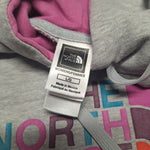 The NorthFace Hoodie Gray Pink Womens Large Warm Fall Pouch Pocket