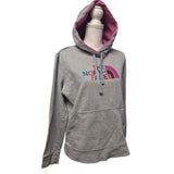 The NorthFace Hoodie Gray Pink Womens Large Warm Fall Pouch Pocket