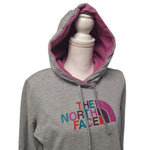 The NorthFace Hoodie Gray Pink Womens Large Warm Fall Pouch Pocket