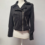 Reverof Jacket Zippers Black Faux Suade Soft Womens Medium Pockets Biker Vibes