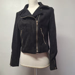 Reverof Jacket Zippers Black Faux Suade Soft Womens Medium Pockets Biker Vibes