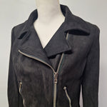 Reverof Jacket Zippers Black Faux Suade Soft Womens Medium Pockets Biker Vibes