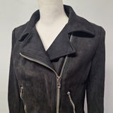 Reverof Jacket Zippers Black Faux Suade Soft Womens Medium Pockets Biker Vibes