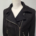 Reverof Jacket Zippers Black Faux Suade Soft Womens Medium Pockets Biker Vibes
