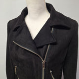 Reverof Jacket Zippers Black Faux Suade Soft Womens Medium Pockets Biker Vibes