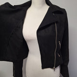 Reverof Jacket Zippers Black Faux Suade Soft Womens Medium Pockets Biker Vibes