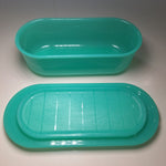 Tupperware Green Butter Dish Lid 1 Stick Capacity 5080A Plastic Teal Small Round
