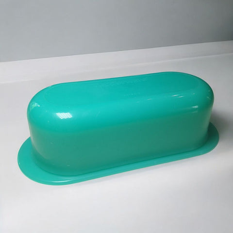 Tupperware Green Butter Dish Lid 1 Stick Capacity 5080A Plastic Teal Small Round
