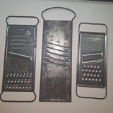 Flat Grater Shred Lot Three Bromco Esko Bluffton Slaw Cutter USA Metal Vintage