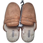 Falls Creek Platform Slippers Lined Brown Faux Fur Womens Large 8 9 Winter Warm