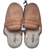 Falls Creek Platform Slippers Lined Brown Faux Fur Womens Large 8 9 Winter Warm