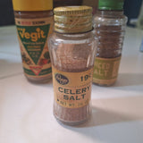 Vintage Seasonings Glass Containers Spices Salt Vegit Frenchs Kroger Collectible