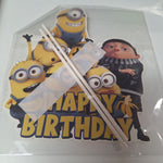 Yellow Cartoon Party Supplies Decorations Birthday Banana Guys Cupcake Toppers