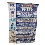 To My Wife Throw Blanket Small Soft 40x50 Love Life Marriage Gift Anniversary