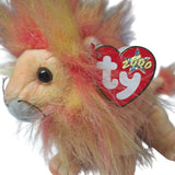 Ty Beanie Baby Bushy 2000 Lion Plush Orange Neon Cat Jungle Vintage