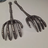 Metal Skeleton Arms Hands Salad Forks Halloween Decor Prop Haunted House Pair