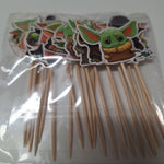 Yoda Birthday Party Supplies Force Be With You Grogu Green Banner Cupcake Topper