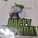 Yoda Birthday Party Supplies Force Be With You Grogu Green Banner Cupcake Topper