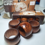 Wooden Napkin Rings Vintage 12 Pieces Round Smooth Rustic Cabin 1980s No 8404