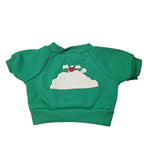 Bear Doll Sweatshirt Vintage Double Sided Winter Christmas Snow Green Dress Up