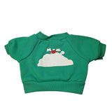 Bear Doll Sweatshirt Vintage Double Sided Winter Christmas Snow Green Dress Up