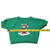 Bear Doll Sweatshirt Vintage Double Sided Winter Christmas Snow Green Dress Up
