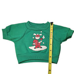 Bear Doll Sweatshirt Vintage Double Sided Winter Christmas Snow Green Dress Up