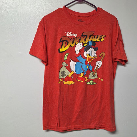 Disney Duck Tales Tee Shirt Mens Medium Red Scrooge McDuck Short Sleeve Cartoon