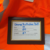 Orange Reflective Work Shirt Medium Mens Construction Safety Pocket Breathable