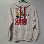 Peanuts Good Grief Hoodie Sweatshirt Womens XS Christmas Tree Charlie Brown