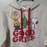 Peanuts Good Grief Hoodie Sweatshirt Womens XS Christmas Tree Charlie Brown