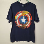 Marvel Captain America Shield Tee Shirt Youth Large Blue Boys Teen
