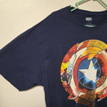 Marvel Captain America Shield Tee Shirt Youth Large Blue Boys Teen