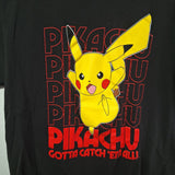 Pokémon Picachu Tee Shirt Youth XL Black Gotta Catch Em All Teen Boy