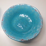 Pier 1 Imports Carmelo Melamine Cereal Bowls Teal Blue Crackle Rustic Aqua Set