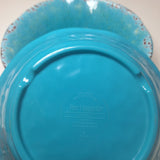 Pier 1 Imports Carmelo Melamine Cereal Bowls Teal Blue Crackle Rustic Aqua Set