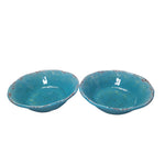 Pier 1 Imports Carmelo Melamine Cereal Bowls Teal Blue Crackle Rustic Aqua Set