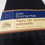Dish Drying Mat 12 x 18 Kitchen Black Basic Glasses Pans Hand Wash Dorm