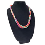 Wooden Necklace 24 Inch Vintage Handmade Tube Beads Triple Strand Hook Clasp
