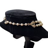 Vintage Necklace 18 Inch Plastic Bead Faux Pearl Crystal Style Double Strand Twist