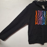 Adidas Hoodie Colorful Boys 18 20 XL Black Rainbow Wavy Teen Tween