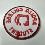 Apollo College Vintage Patch Student Education Women Studies Red White 3 Inch