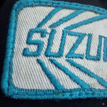Suzuki Patch Vintage White Blue White 2 x 3 Inches Snowmobile Bike