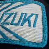 Suzuki Patch Vintage White Blue White 2 x 3 Inches Snowmobile Bike